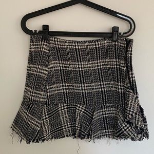Zara mini tweed skirt with zipper